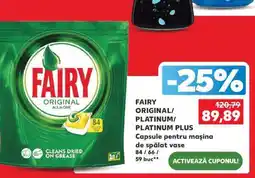 Kaufland FAIRY ORIGINAL/PLATINUM/PLATINUM PLUS Ofertă
