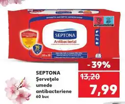 Kaufland SEPTONA Șervețele umede antibacteriene 60 buc Ofertă