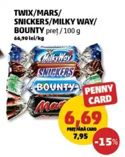 Penny TWIX/MARS/SNICKERS/MILKY WAY/BOUNTY Ofertă