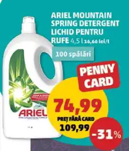 Penny ARIEL MOUNTAIN SPRING DETERGENT LICHID PENTRU RUFE Ofertă