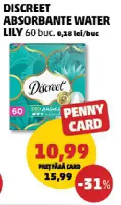 Penny DISCREET ABSORBANTE WATER LILY Ofertă