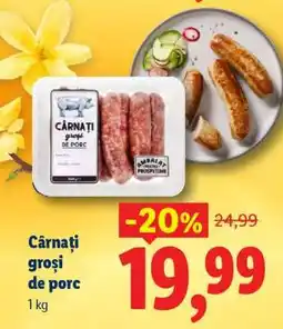 Lidl Cârnați groși de porc Ofertă