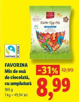 Lidl FAVORINA Mix de ouă de ciocolată, cu umplutură Ofertă