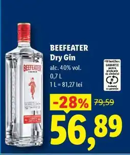 Lidl Beefeater Dry Gin Ofertă