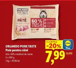 Lidl ORLANDO PURE TASTE Pate pentru câini Ofertă