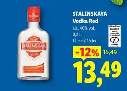 Lidl Stalinskaya Vodka Red Ofertă