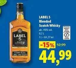 Lidl LABEL 5 Blended Scotch Whisky Ofertă
