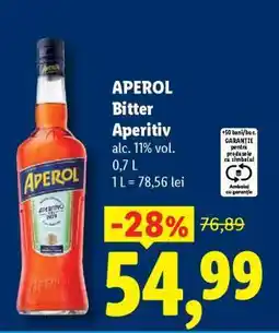Lidl Aperol Bitter Aperitiv Ofertă