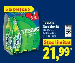 Lidl TUBORG Bere blondă Ofertă