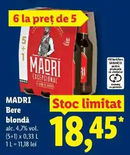 Lidl MADRI Bere blondă Ofertă