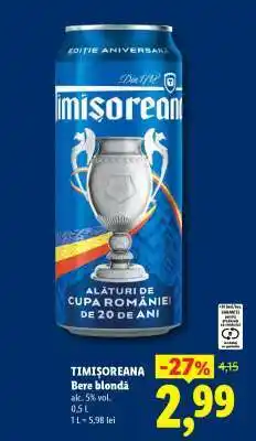 Lidl TIMIŞOREANA Bere blondă Ofertă