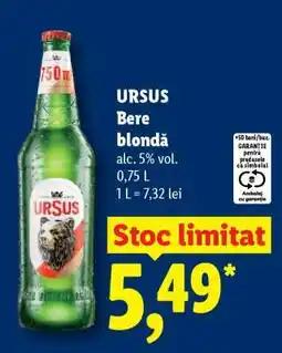 Lidl URSUS Bere blondă Ofertă