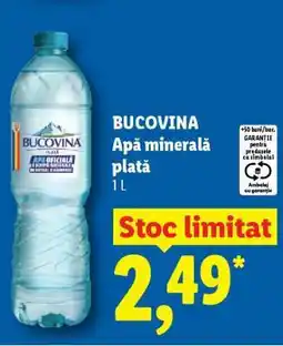 Lidl Bucovina apă minerală plată Ofertă