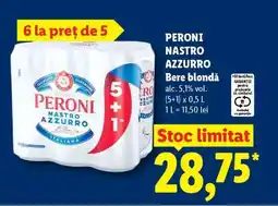 Lidl PERONI NASTRO AZZURRO Bere blondă Ofertă