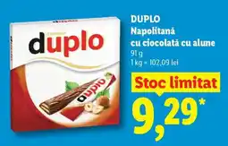 Lidl DUPLO Napolitană cu ciocolată cu alune Ofertă
