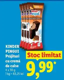 Lidl Kinder Pingui Prăjituri cu cremă de caise Ofertă