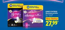 Lidl Always Platinum Absorbante periodice Ofertă