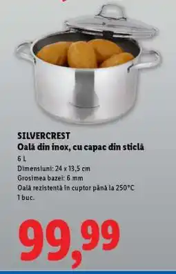 Lidl SILVERCREST Oală din inox, cu capac din sticlă Ofertă