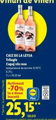 Lidl CAII DE LA LETEA Trilogie Cupaj vin rose Ofertă