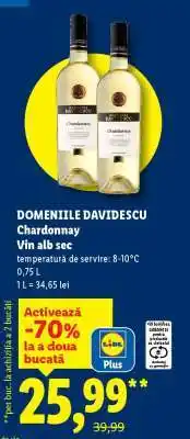 Lidl DOMENIILE DAVIDESCU Chardonnay Ofertă