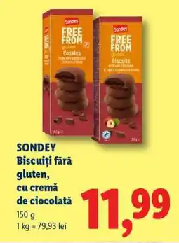 Lidl Sondey Biscuiți fără gluten, cu cremă de ciocolată Ofertă