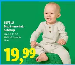 Lidl LUPILU Bluza muselină, bebeluși Ofertă