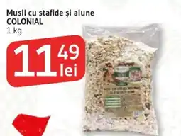 Supeco Musli cu stafide şi alune COLONIAL Ofertă