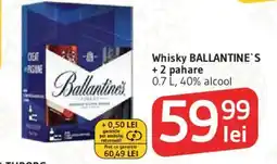 Supeco Whisky BALLANTINE'S +2 pahare Ofertă