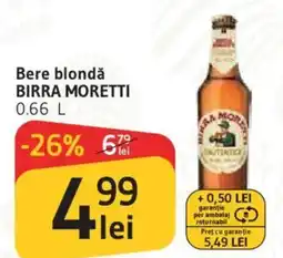 Supeco Bere blondǎ BIRRA MORETTI Ofertă