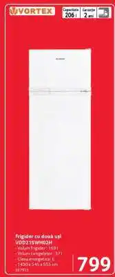Selgros Frigider cu două uși VDD21SWH02H Ofertă