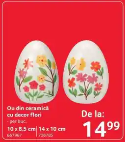 Selgros Ou din ceramică cu decor flori Ofertă