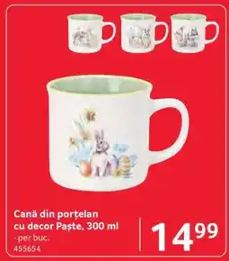 Selgros Cană din porțelan cu decor Paște, 300 ml Ofertă