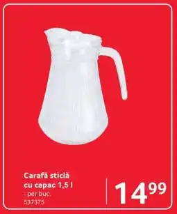 Selgros Carafă sticlă cu capac 1,5 l Ofertă