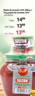 Selgros Pastă de tomate 24% 580 g + 70 g pastă de tomate 24% Ofertă