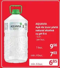 Selgros AQUAVIA Apă de izvor plată natural alcalină cu pH 9.4 Ofertă