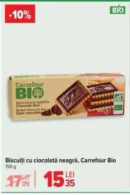 Carrefour Biscuiți cu ciocolată neagră Carrefour Bio Ofertă