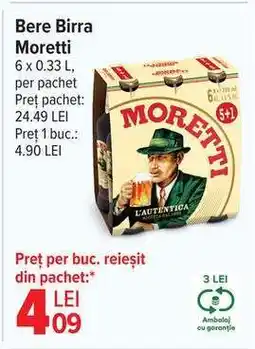 Carrefour Bere Birra Moretti Ofertă