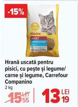 Carrefour Hrană uscată pentru pisici, cu pește și legume/carne și legume, Carrefour Companino Ofertă