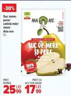 Carrefour Suc mere-pere/catină-măr/mere Ana are 3L Ofertă