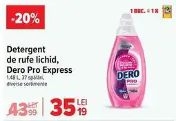Carrefour Detergent de rufe lichid, Dero Pro Express Ofertă