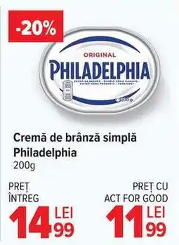 Carrefour Cremă de brânză simplă Philadelphia Ofertă