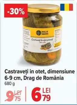 Carrefour Castraveți în oțet, dimensiune 6-9 cm, Drag de România Ofertă