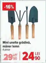 Carrefour Mini unelte grădină, mâner lemn Ofertă