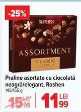 Carrefour Praline asortate cu ciocolată neagră/elegant, Roshen Ofertă