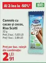 Carrefour Cannolo cu cacao și cocos, Riso Scotti Ofertă