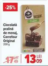 Carrefour Ciocolată pralină de menaj, Carrefour Original 200 g Ofertă