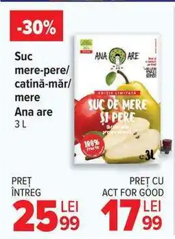 Carrefour Suc mere-pere/catină-măr/mere Ana are 3L Ofertă
