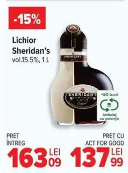 Carrefour Lichior Sheridan’s Ofertă