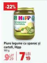 Carrefour Piure legume cu spanac și cartofi, Hipp Ofertă