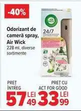 Carrefour Odorizant de cameră spray, Air Wick Ofertă